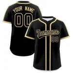 Custom Black Old Gold Personalized Classic Authentic Baseball Jersey