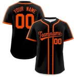 Custom Black Orange Personalized Classic Authentic Baseball Jersey