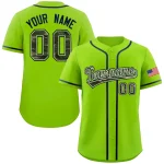 Custom Neon Green Personalized Camo Font Authentic Baseball Jersey