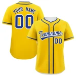 Custom Gold Royal Personalized Classic Authentic Baseball Jersey