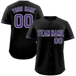 Custom Black Purple-White Classic Style Authentic Baseball Jersey