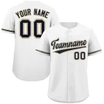 Custom White Navy-Old Gold Classic Style Authentic Baseball Jersey
