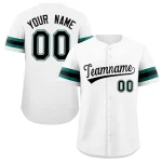 Custom White Black-Green Classic Style Authentic Baseball Jersey