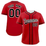 Custom Red Black Personalized Classic Authentic Baseball Jersey