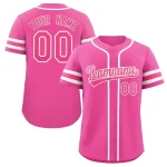Custom Pink White Classic Style Authentic Baseball Jersey