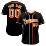 Custom Black Orange Personalized Classic Authentic Baseball Jersey