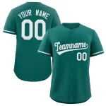 Custom Teal White Classic Style Authentic Baseball Jersey