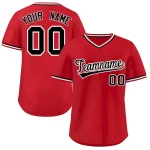 Custom Red Black-White Classic Style Outdoor Authentic Pullover Baseball Jersey
