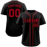 Custom Black Red Classic Style Authentic Baseball Jersey
