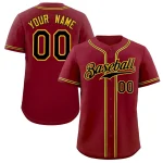 Custom Crimson Black-Gold Classic Style Authentic Baseball Jersey