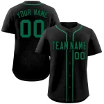 Custom Black Green Classic Style Authentic Baseball Jersey