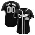 Custom Black White-Gold Classic Style Authentic Baseball Jersey