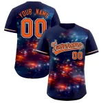 Custom Navy Personalized Starburst Pattern Authentic Baseball Jersey