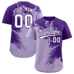 Custom Purple Light Purple Personalized Ink Pattern Authentic Baseball Jersey