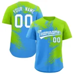 Custom Neon Green Orange Personalized Ink Pattern Authentic Baseball Jersey