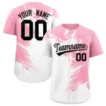 Custom Light Pink White Personalized Ink Pattern Authentic Baseball Jersey