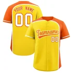 Custom Kelly Green Orange Personalized Color Block Authentic Baseball jersey