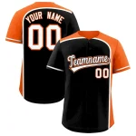 Custom Black Orange Personalized Color Block Authentic Baseball jersey