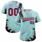 Custom Red Royal Fluid Feather Graffiti Pattern Authentic Baseball Jersey