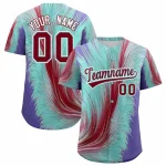 Custom Crimson Old Gold Fluid Feather Graffiti Pattern Authentic Baseball Jersey