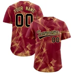 Custom Crimson Fumes Graffiti Pattern Authentic Baseball Jersey