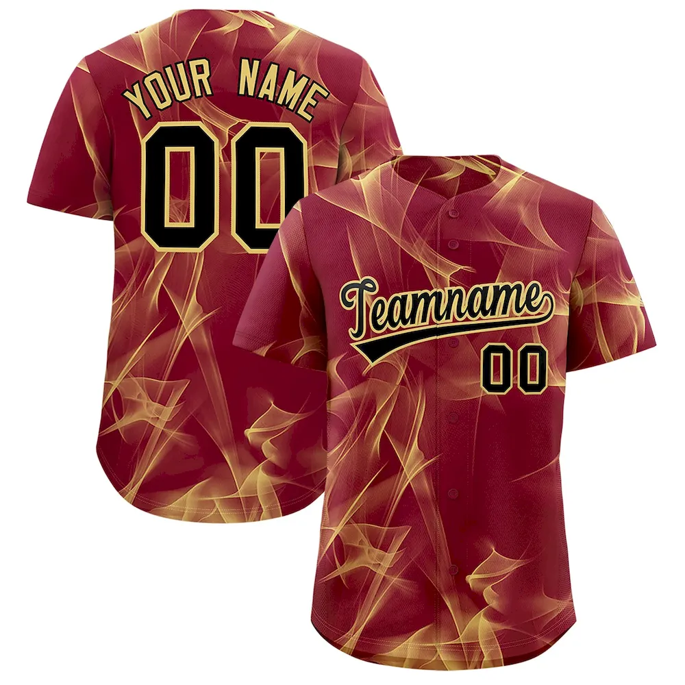 Custom Crimson Fumes Graffiti Pattern Authentic Baseball Jersey