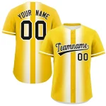 Custom Gold White Lapel Gradient Fashion Authentic Baseball Jersey