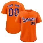 Custom Orange Fine Sparkle Personalized Baseball Sports Uniform