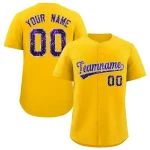 Custom Yellow Fine Sparkle Personalized Baseball Sports Uniform