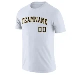 Custom White Black-Yellow Classic Style Crew neck T-Shirts Full Sublimated