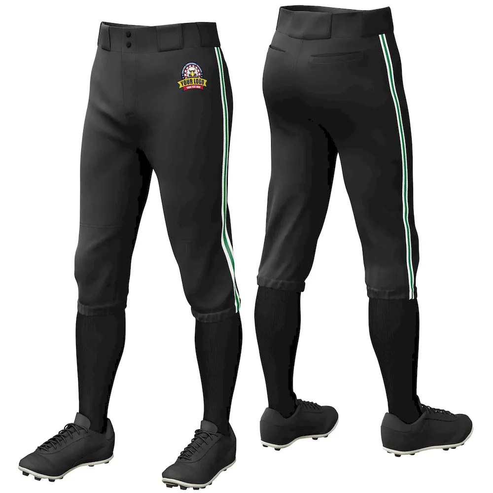 Custom Gray White Classic Fit Stretch Practice Knickers Baseball Pants