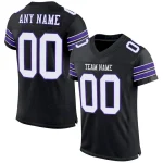 Custom White Royal-Black Classic Style Mesh Authentic Football Jersey