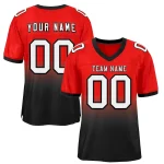 Custom Red Black White-Black Gradient Fashion Outdoor Authentic Football Jersey