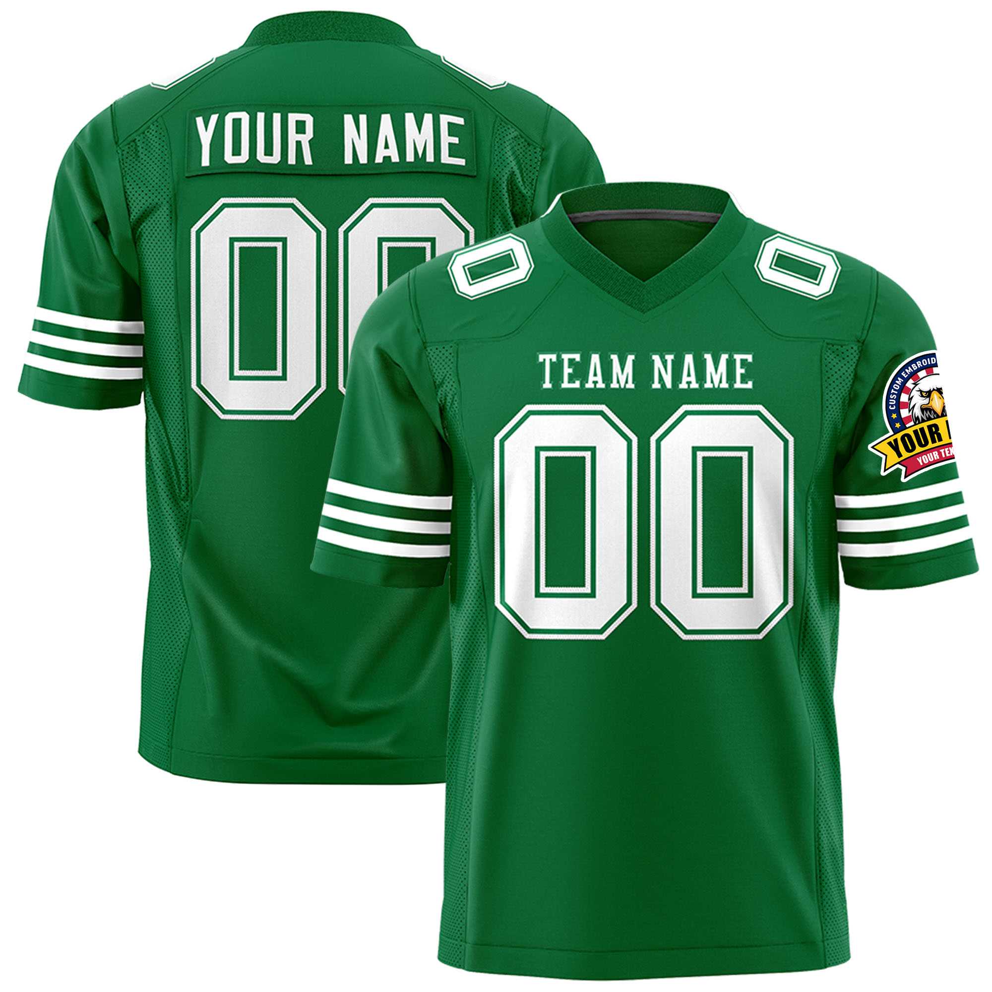 Custom Gold Kelly Green Varsity Full-Zip Letterman Leopard Print Jacket Hoodie