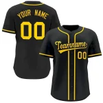 Custom Black Yellow Classic Style Fashion Authentic Baseball Jersey