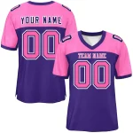 Custom Purple White-Pink Color Block Design Long Sleeve Performance T-Shirt