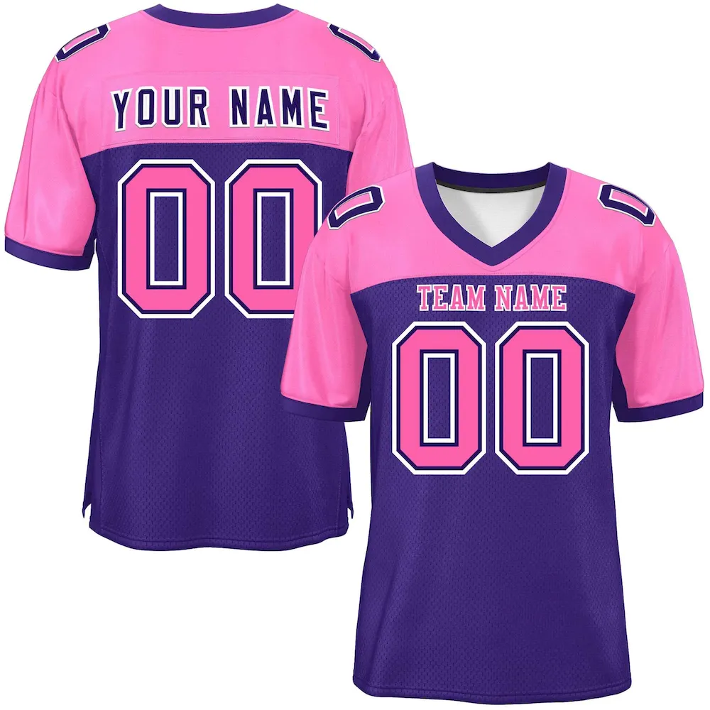 Custom Purple White-Pink Color Block Design Long Sleeve Performance T-Shirt