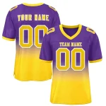 Custom Neon Green Navy-White Gradient Fashion Outdoor Authentic Football Jersey