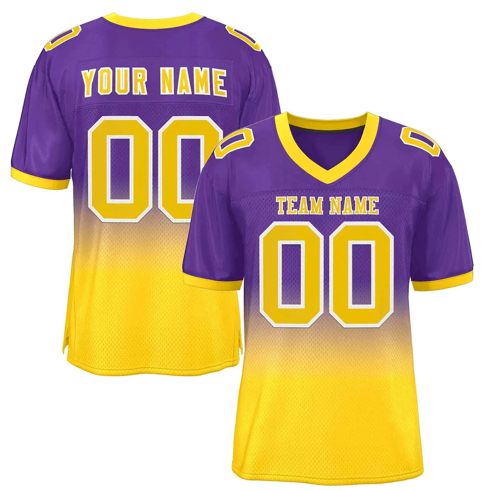 Custom Neon Green Navy-White Gradient Fashion Outdoor Authentic Football Jersey