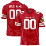 Custom Red White Personalized Graffiti Line Design Authentic Football Jersey