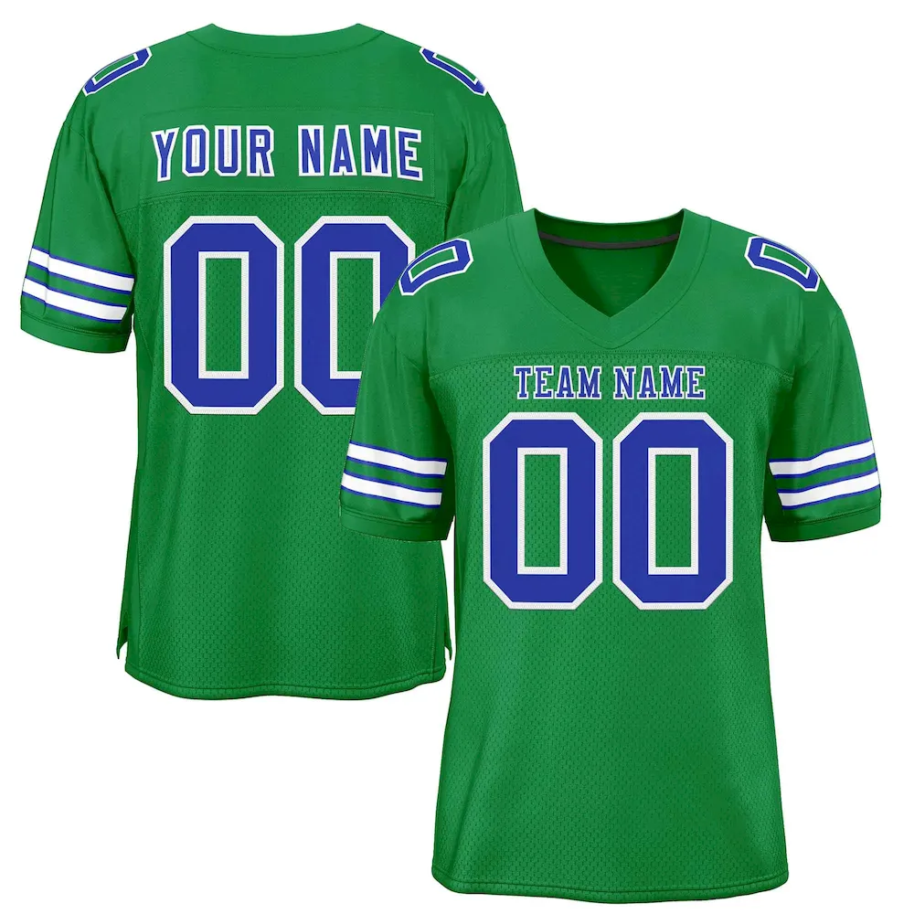 Custom Neon Green Navy Crew Neck Split Design Long Sleeve Performance T-Shirt