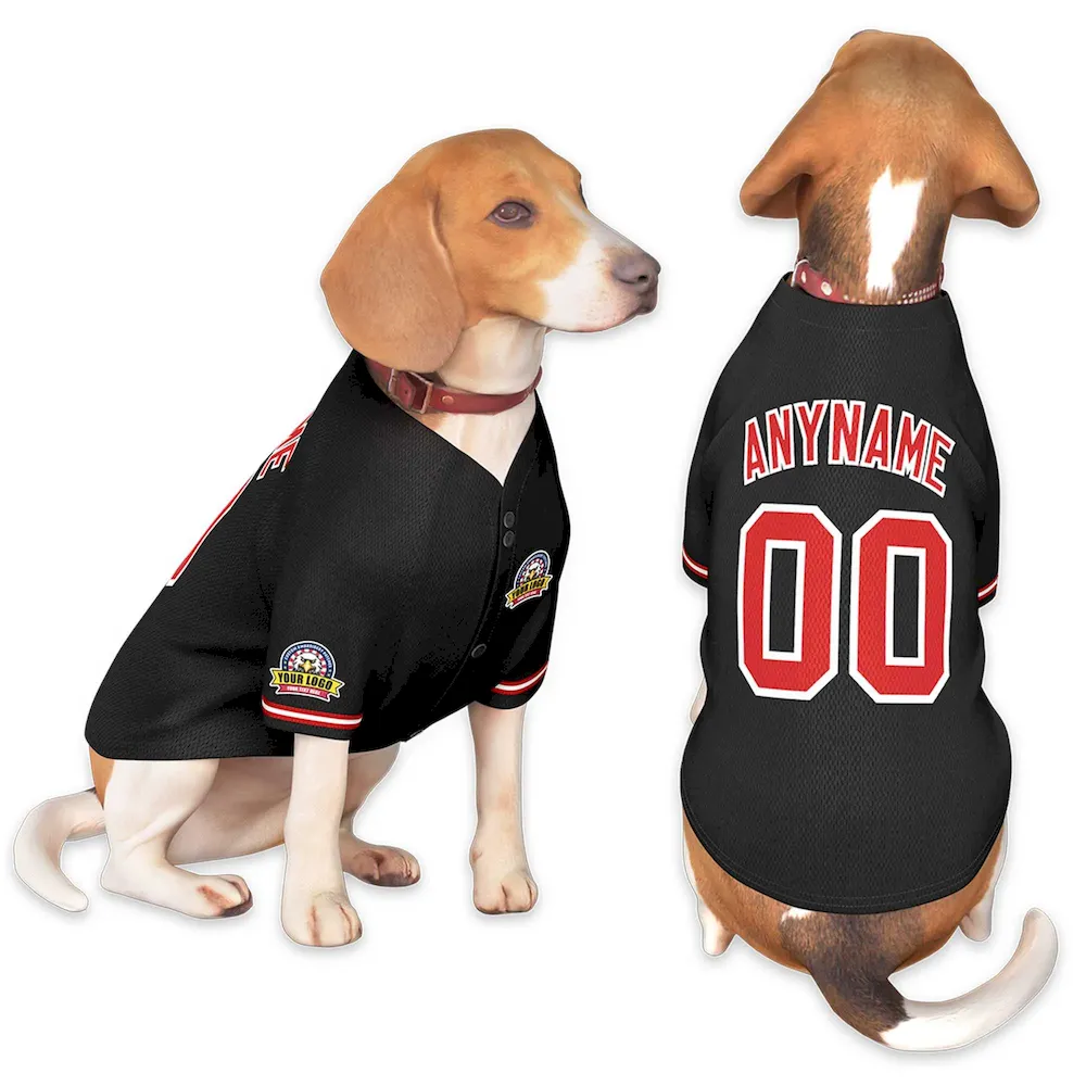 Custom Black White-Powder Blue Classic Style Dog Jersey