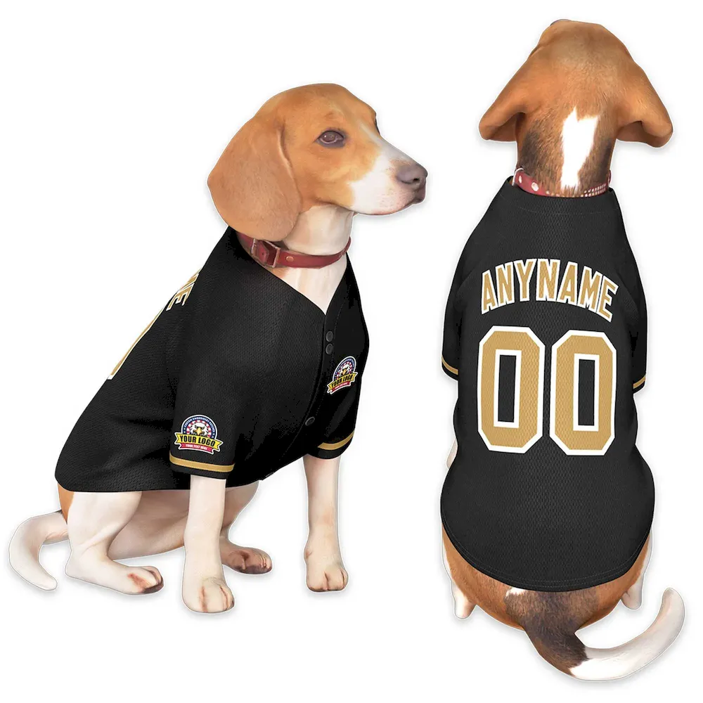 Custom Black Black-Gray Classic Style Dog Jersey