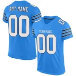 Custom Powder Blue Classic Style Mesh Authentic Football Jersey
