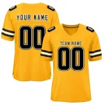 Custom Yellow Black-White Classic Style Mesh Authentic Football Jersey