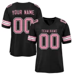 Custom Black Pink-White Classic Style Mesh Authentic Football Jersey