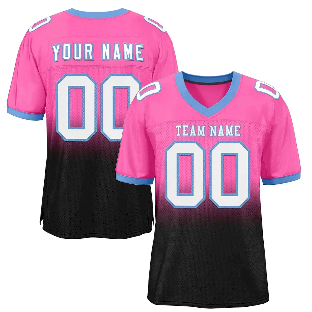 Custom Purple Gold-Black Gradient Fashion Outdoor Authentic Football Jersey