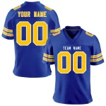 Custom Royal Gold-White Personalized Classic Mesh Authentic Football Jersey