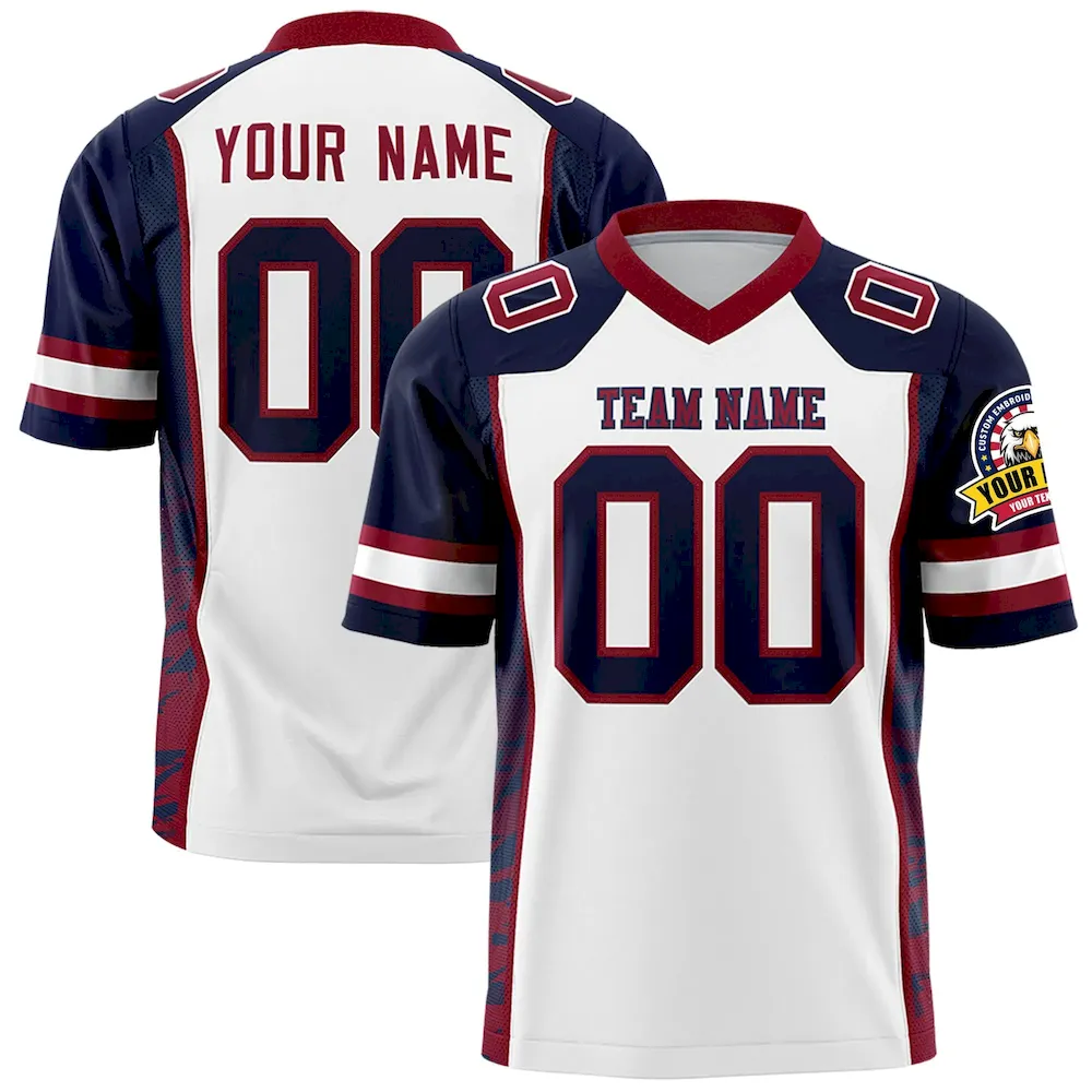 Custom White Pink-Black Raglan Sleeves Personalized Side Pattern Authentic Football Jersey