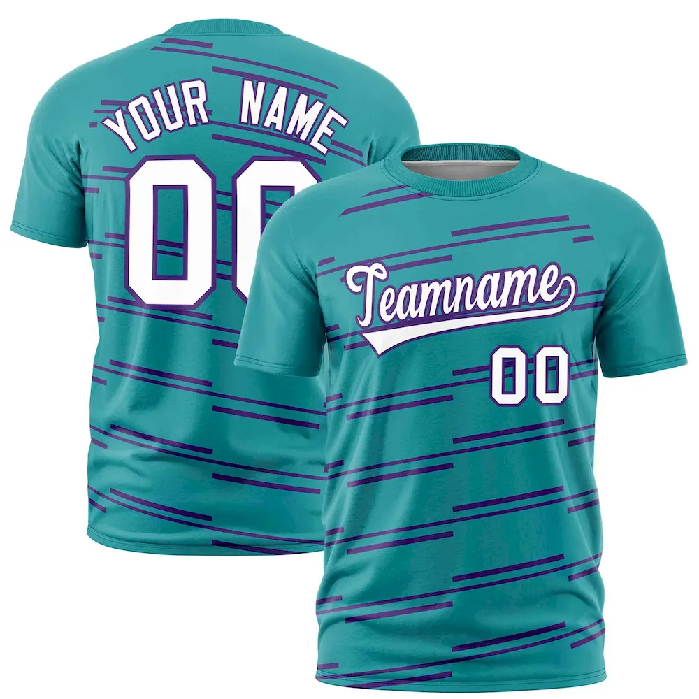 Custom White Teal-Purple Raglan Sleeves Personalized Side Pattern Authentic Football Jersey